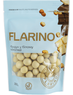 Hazelnuts coated in white chocolate